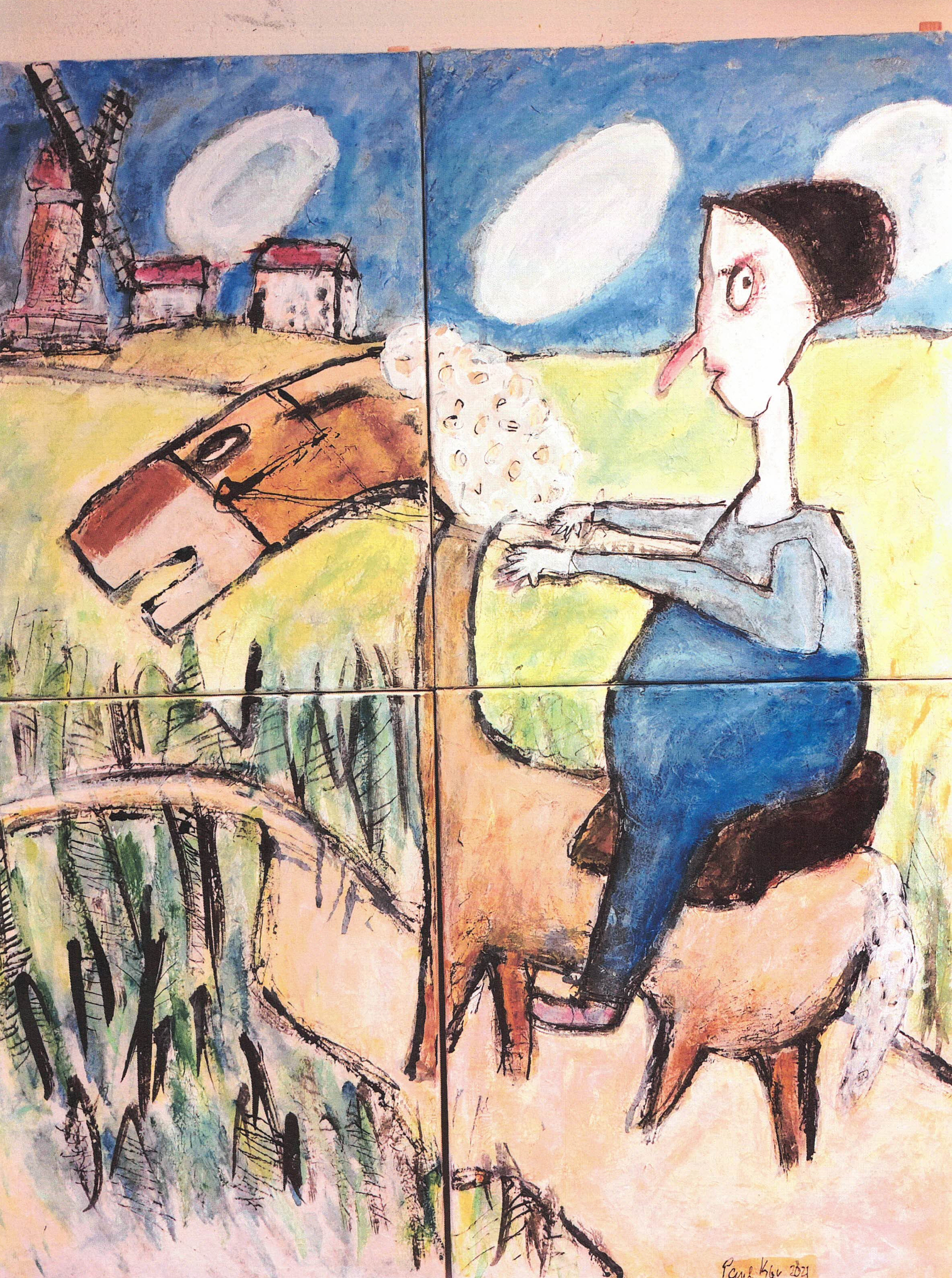 Don-Quixote-paa-tur 100x120 cm.