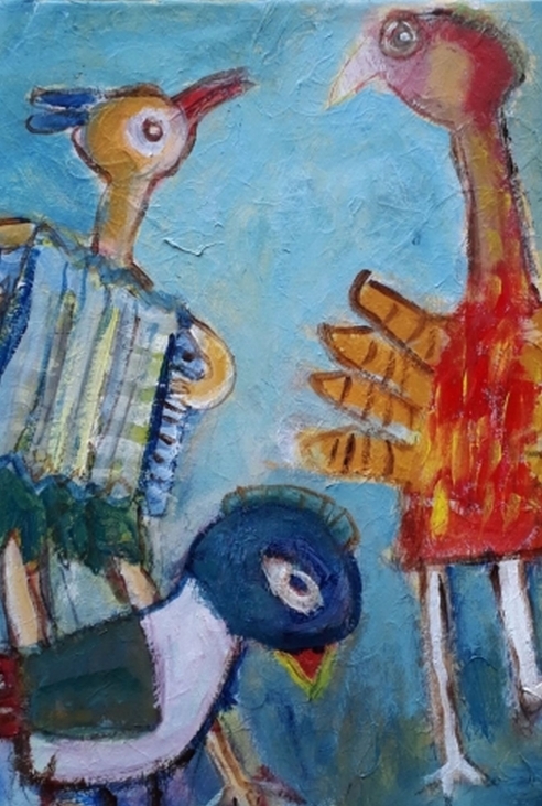 "Underlige Fugle" nr. 7 (5ox60 cm.) priv.